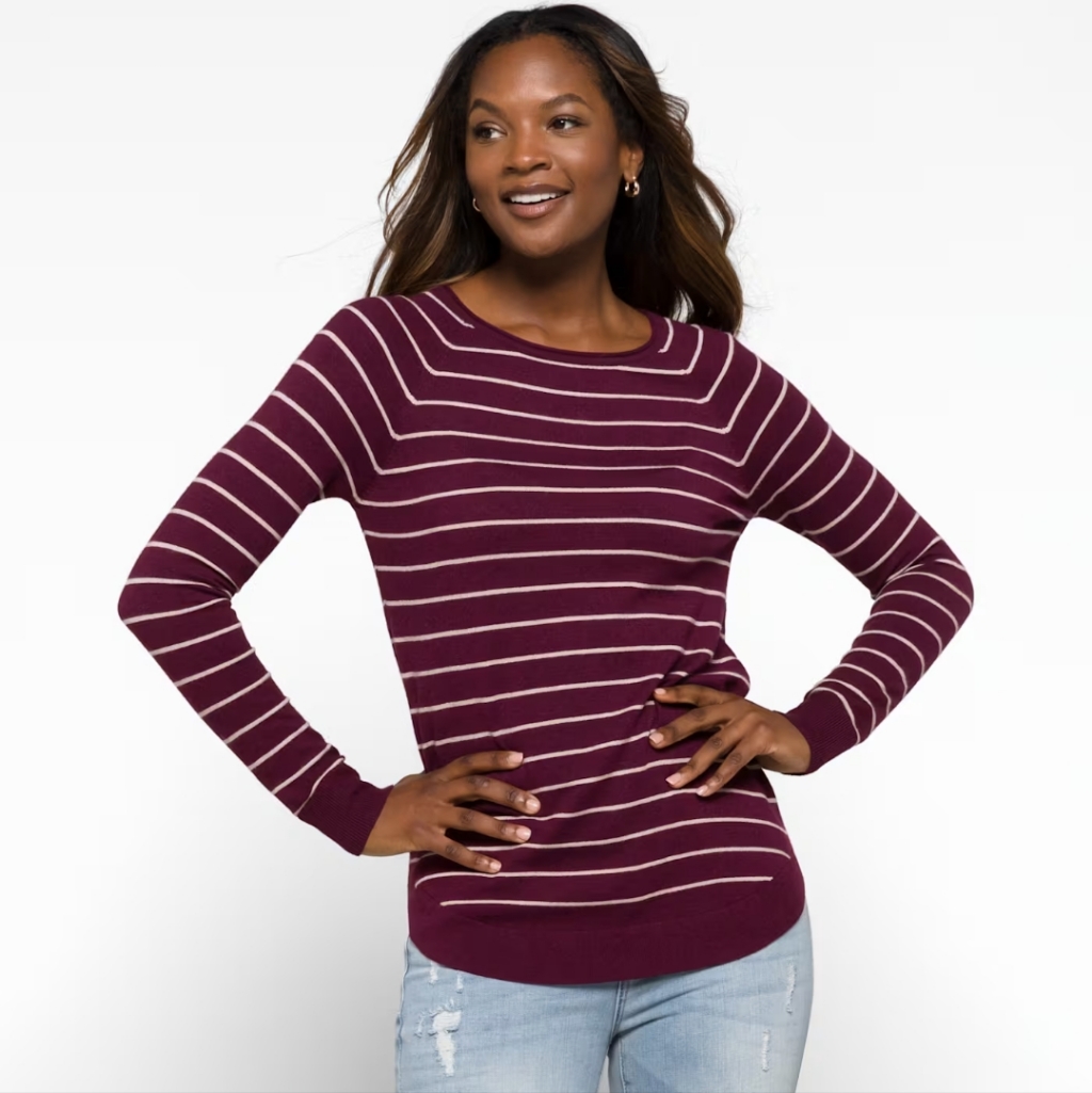 Pink Clover Dark Burgundy Sweater